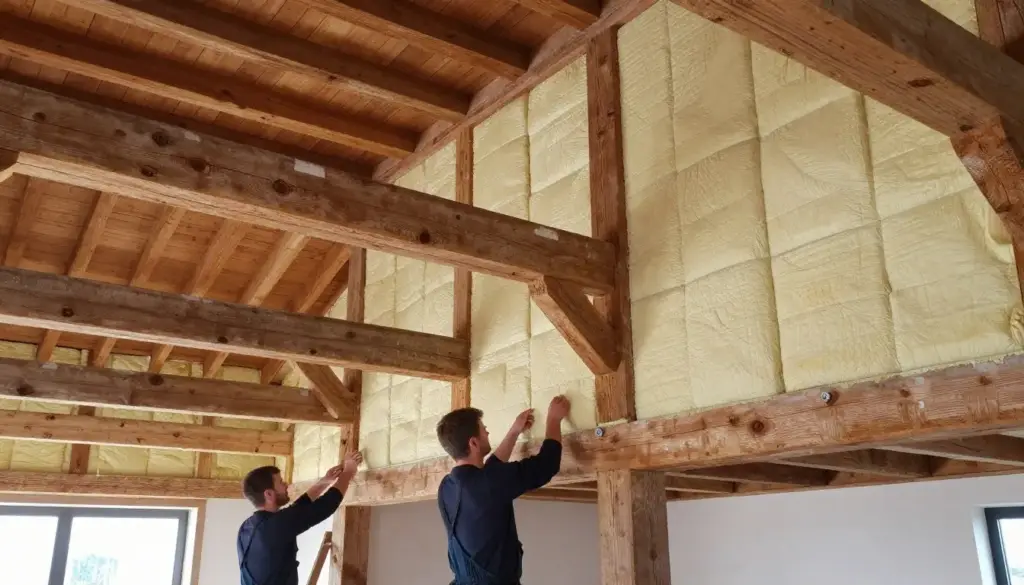 Altbausanierung Syke Innenausbau mit historischen Holzbalken und moderner Dämmung