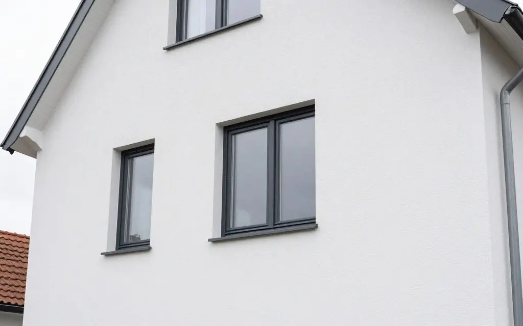 Außenputz auf einer Wohnhausfassade