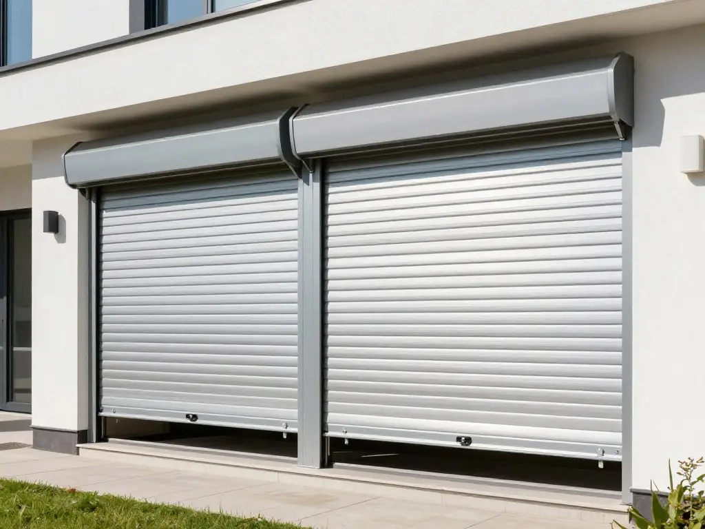 Außenrollläden mit Sonnenschutz bei modernen Fenstern in Hude Installation