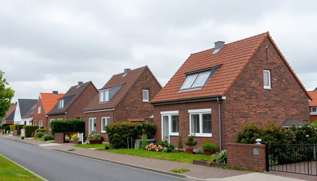 Delmenhorst Wohngebiet typische norddeutsche Einfamilienhäuser