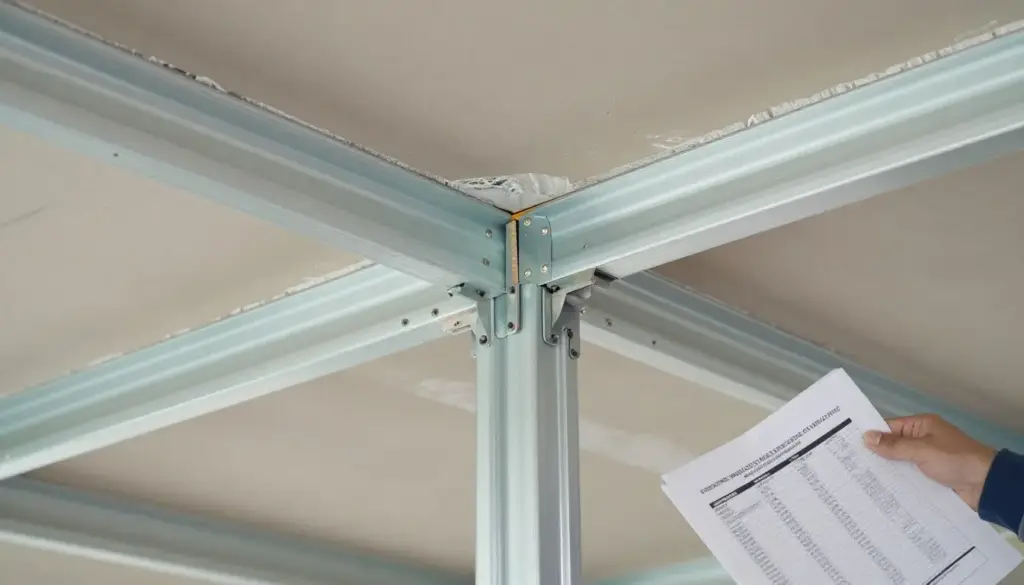Detailaufnahme Trockenbau Deckenmontage Hude