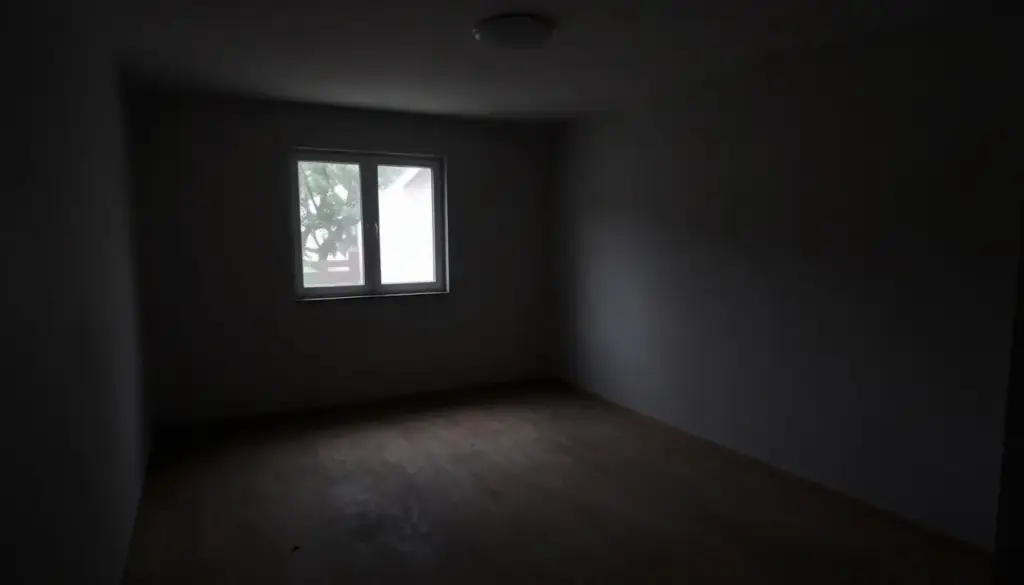 Dunkler Raum mit zu kleinen Fenstern