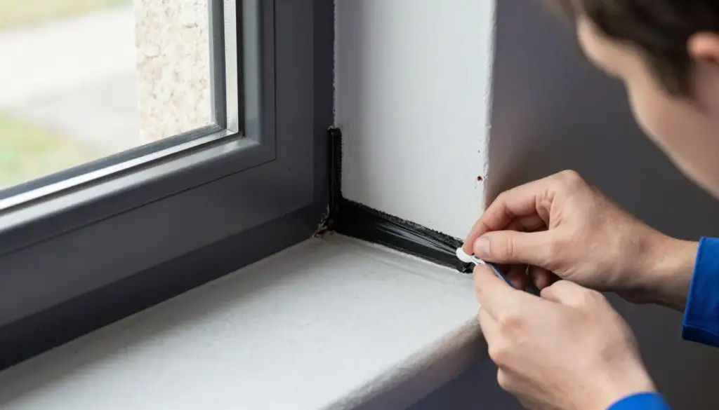 Fensterbankabdichtung gegen Feuchtigkeit