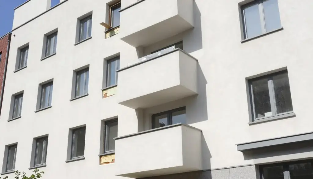 Fertig sanierte Fassade Hamburg: Frisch renoviertes Wohnhaus mit neuer Dämmung und Putz in Hamburg