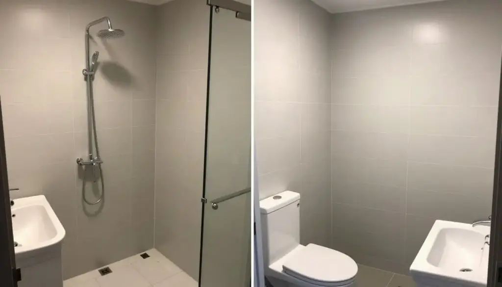 Fertiges Fliesenprojekt in Bremerhaven, zufriedener Hausbesitzer in neuem Bad