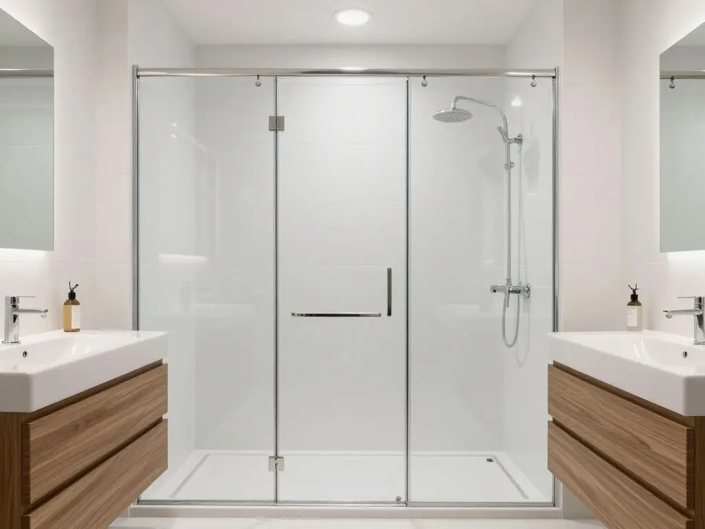 Frisch saniertes modernes Badezimmer mit bodengleicher Dusche in Syke