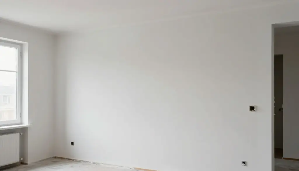 Frisch verputzte Innenwand in Wohnraum Norderstedt