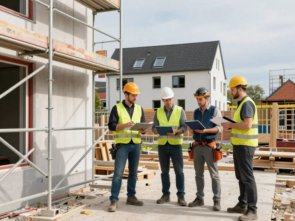 Handwerker Team bei der Arbeit in Hude Wohngebiet