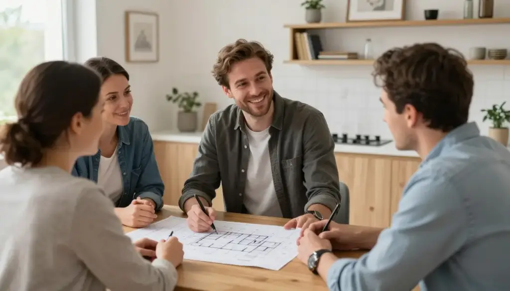 Handwerker Team bei der Beratung mit Kunden in Lilienthal