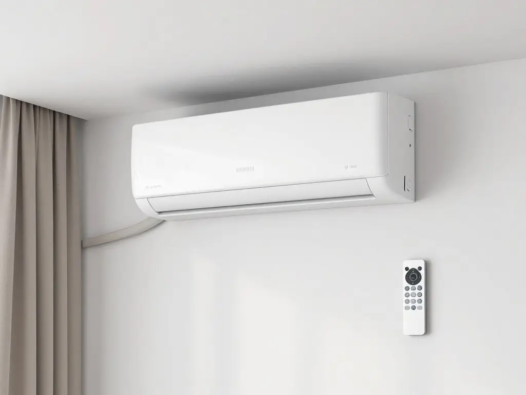 Moderne Klimaanlage in Wohnraum installiert