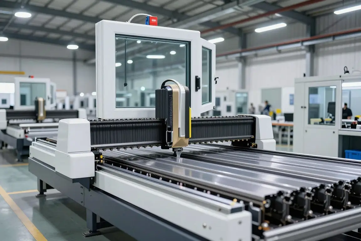 Moderne Produktionslinie für Fenster aus Polen mit CNC-Maschinen