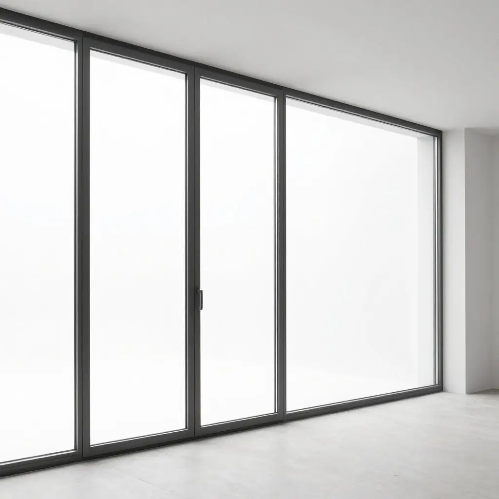 Modernes bodentiefes Fenster ohne Sprossen