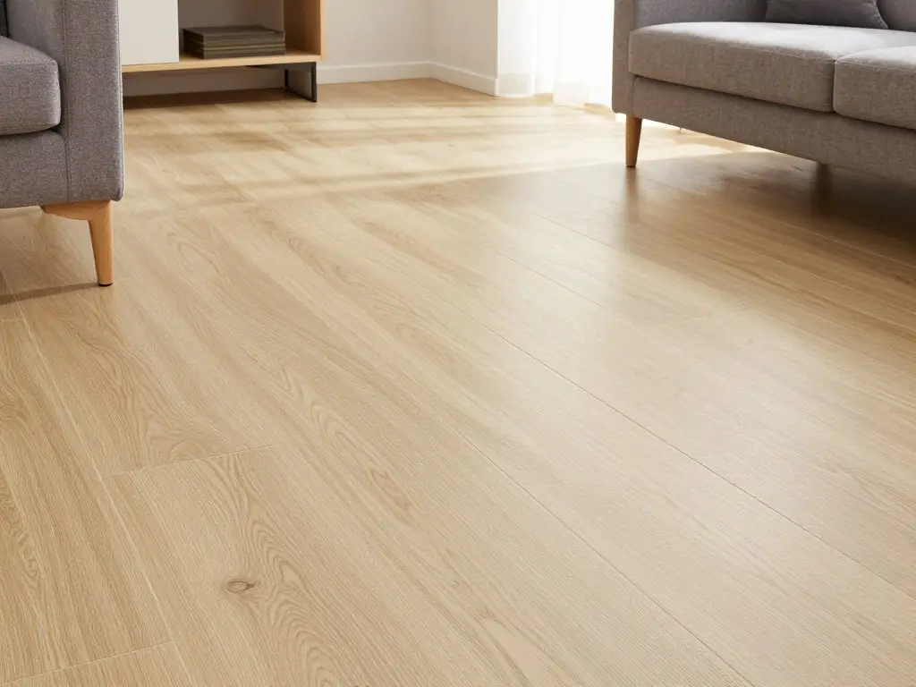 Neu verlegter Vinylboden in Wohnzimmer eines Hauses in Bremervörde