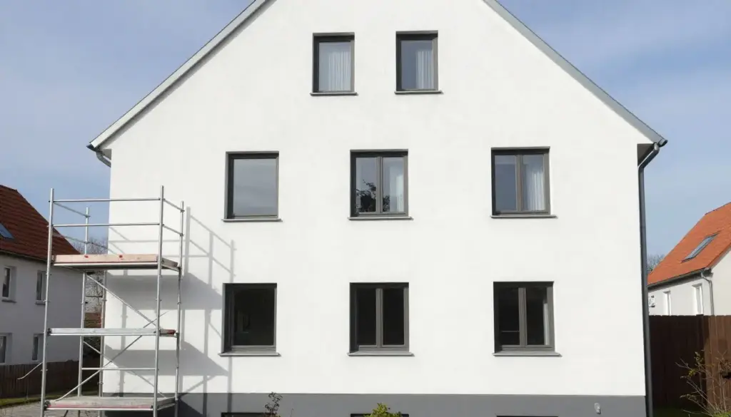 Renovierte Hausfassade mit frischem Putz in Lilienthal