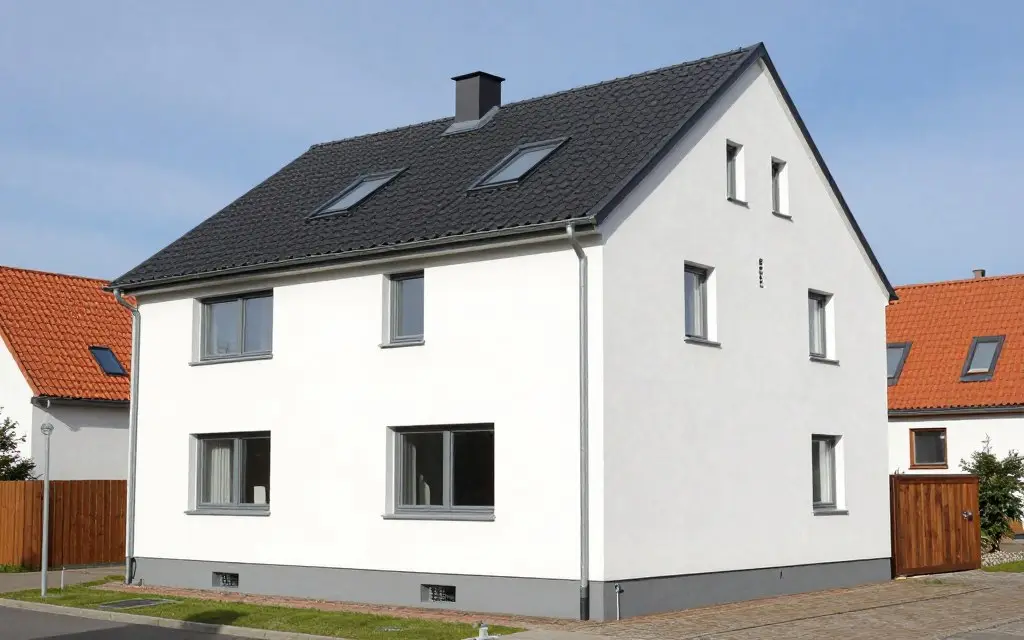 Renovierte Hausfassade nach professioneller Sanierung in Hude