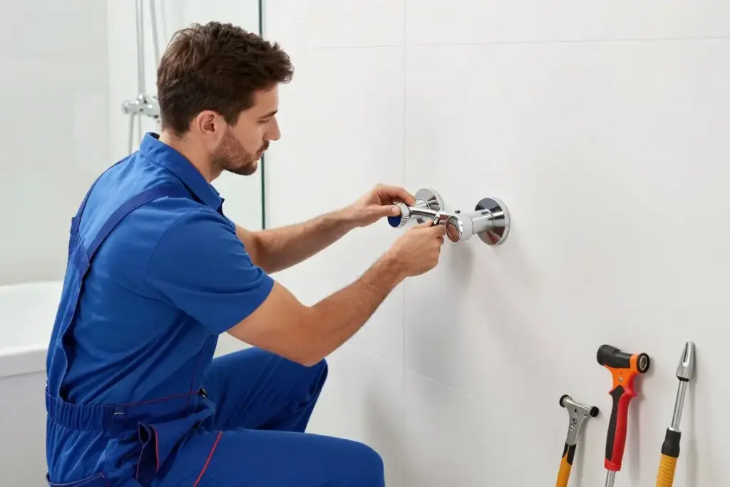 Sanitärinstallation professionell durchgeführt im modernen Bad