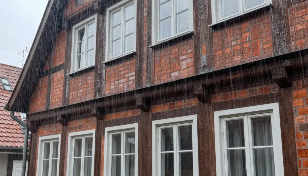 Schlagregen an Norddeutschem Haus