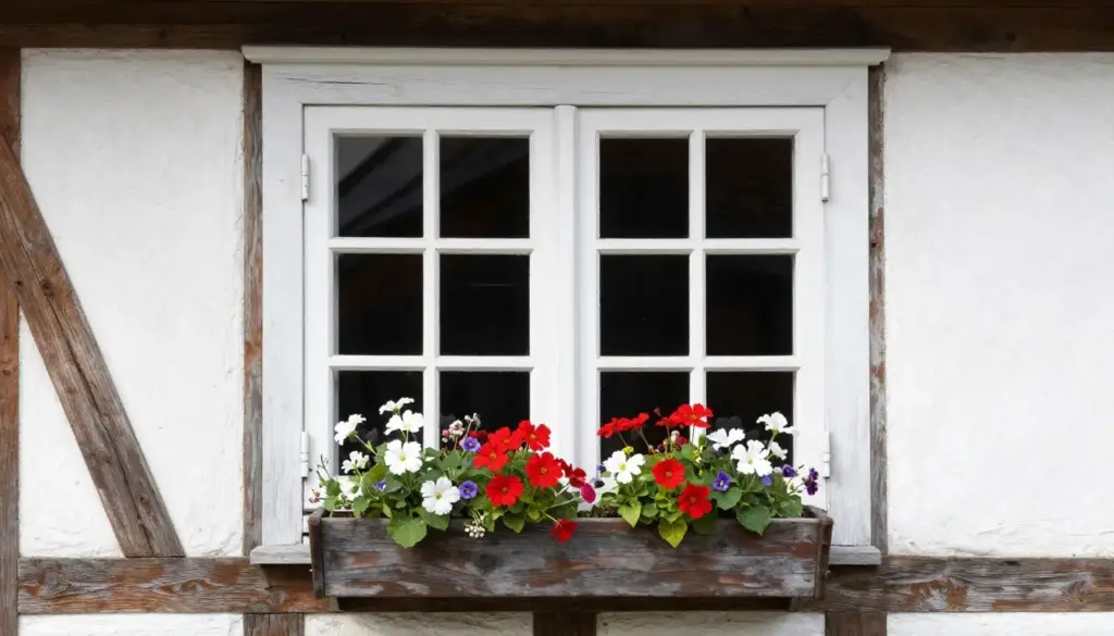 Sprossenfenster aus Holz in Landhaus-Stil