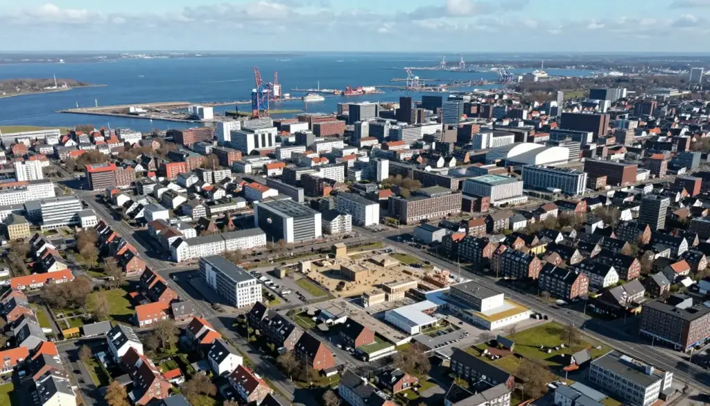 Stadtansicht Bremerhaven mit Baugebieten und Wohnvierteln