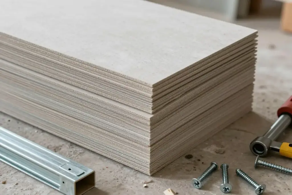 Trockenbau Materialien Gipskartonplatten und Metallständerwerk in Syke