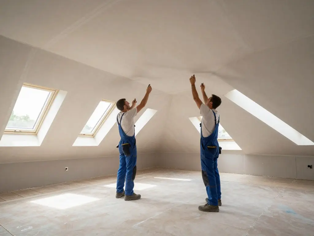 Trockenbauer Team bei Dachgeschossausbau Hude