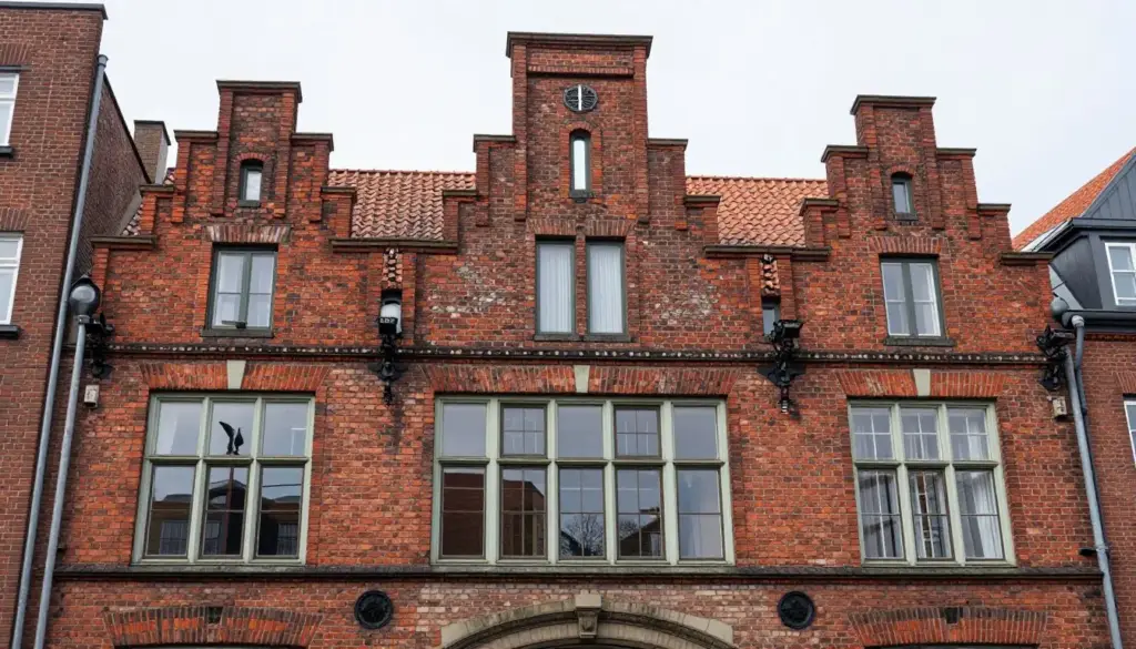 Typisches Hamburger Klinkerfassade eines Altbaus