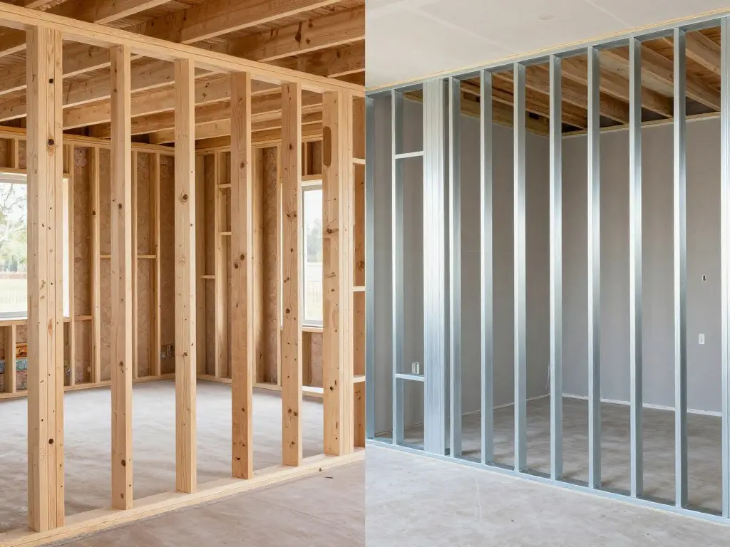 Vergleich Holzständerwerk und Metallständerwerk für Trockenbau