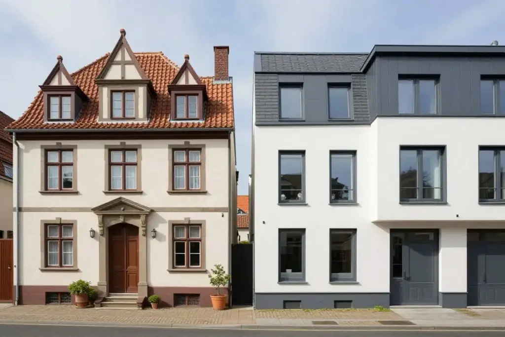Vergleich zwischen saniertem Altbau und modernem Neubau in Oldenburg