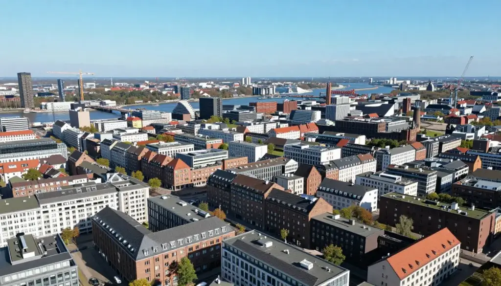 Verschiedene Hamburger Stadtteile mit Sanierungsprojekten