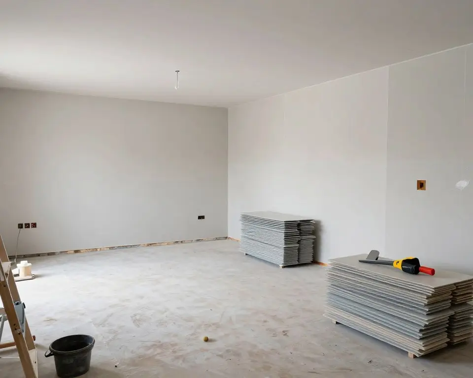 Vorbereitete Baustelle für Trockenbau Projekt in Syke