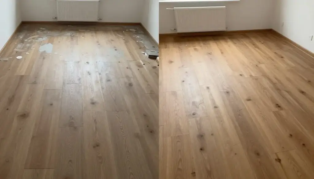 Vorher-Nachher Vergleich einer Bodenrenovierung in Bremervörde