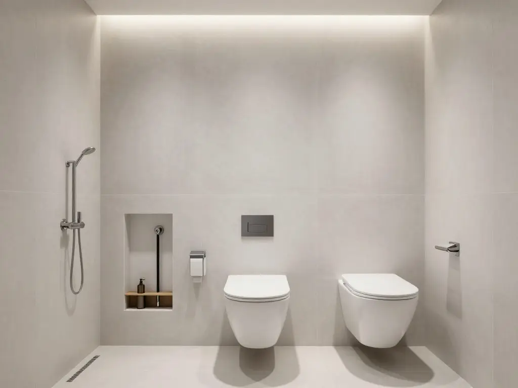 Vorwandinstallation aus Trockenbau in modernem Badezimmer Bremen