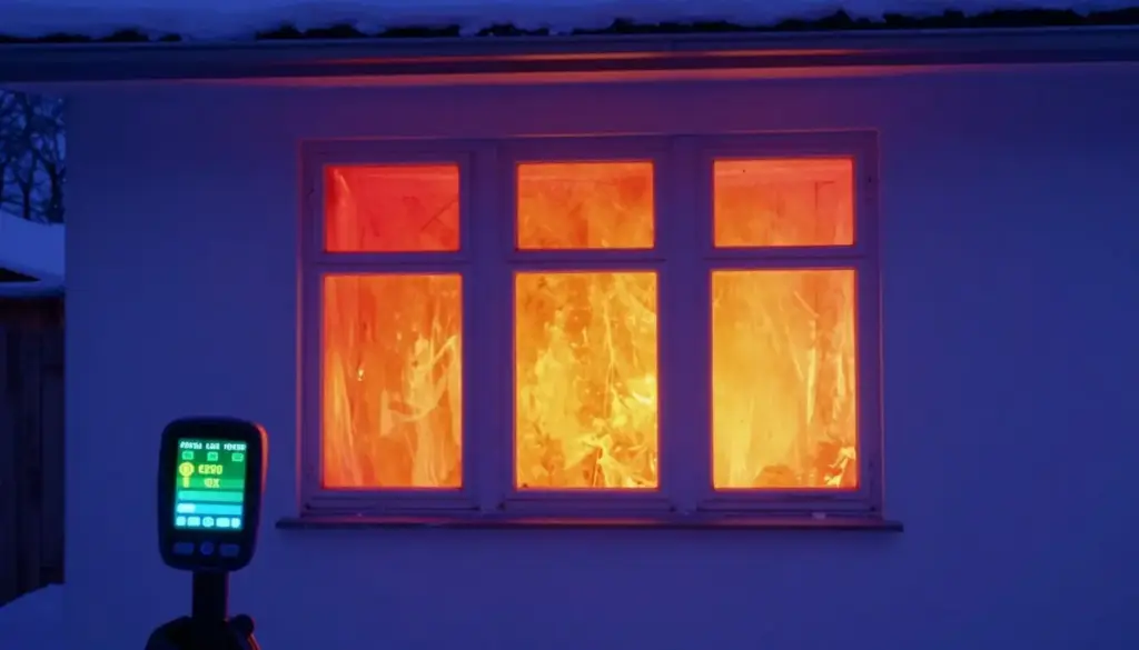 Wärmebild: Wärmeverlust durch alte Fenster