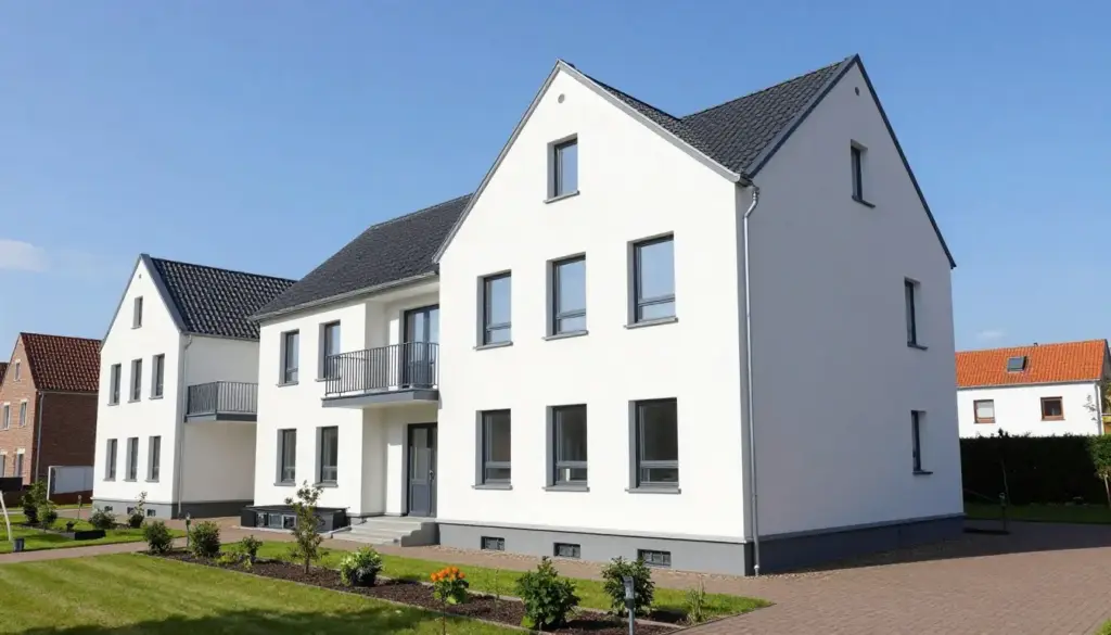 Wohngebäude Stuhr mit sanierter Fassade nach Außenputz Arbeiten